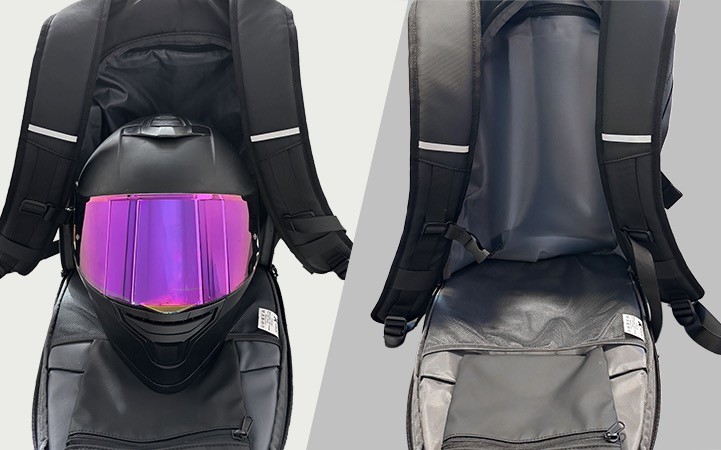 Xtech - Motorcycle Helmet Backpack - 15.6" - ALL BLACK