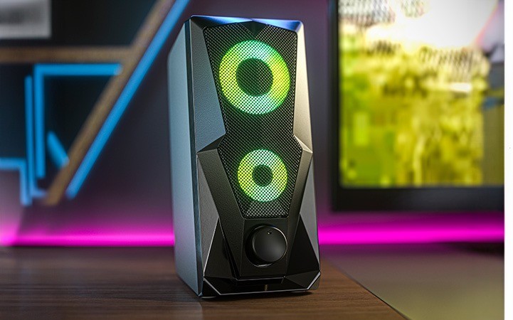Xtech - Speakers - 2.0-channel (BLACK, GAMING WITH LED LIGHT)