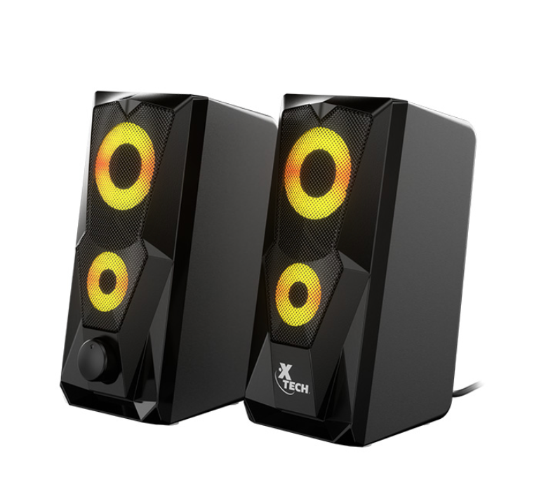 Xtech - Speakers - 2.0-channel (BLACK, GAMING WITH LED LIGHT)