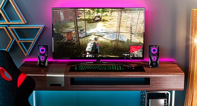 Xtech - Speakers - 2.0-channel (BLACK, GAMING WITH LED LIGHT)