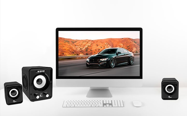 Xtech XTS375 Speakers - Black & white - Auxiliary input, USB and SD audio playback