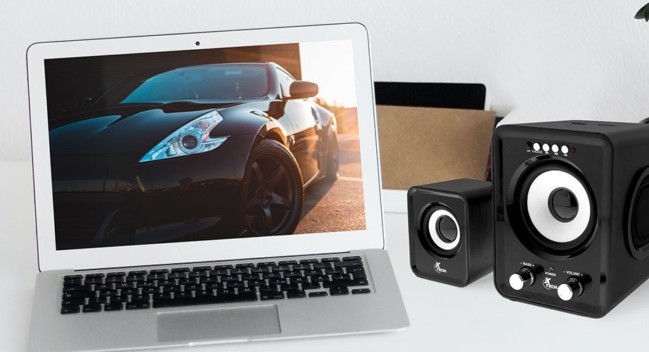 Xtech XTS375 Speakers - Black & white - Auxiliary input, USB and SD audio playback