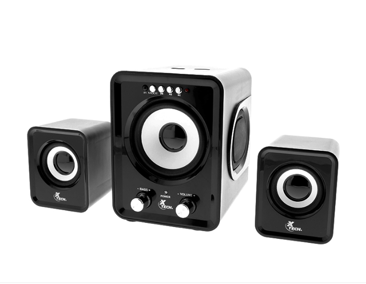 Xtech XTS375 Speakers - Black & white - Auxiliary input, USB and SD audio playback