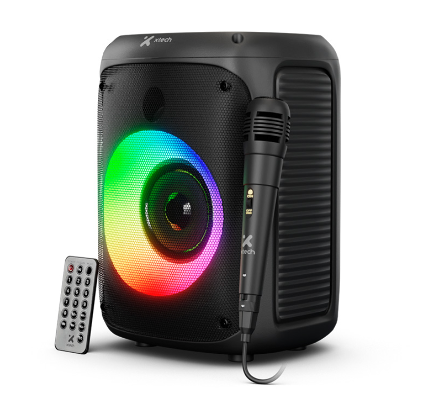 Xtech XTS-661 - Speaker - Black Xtech SonicBloom Portable Wlss Speaker w lights and mic