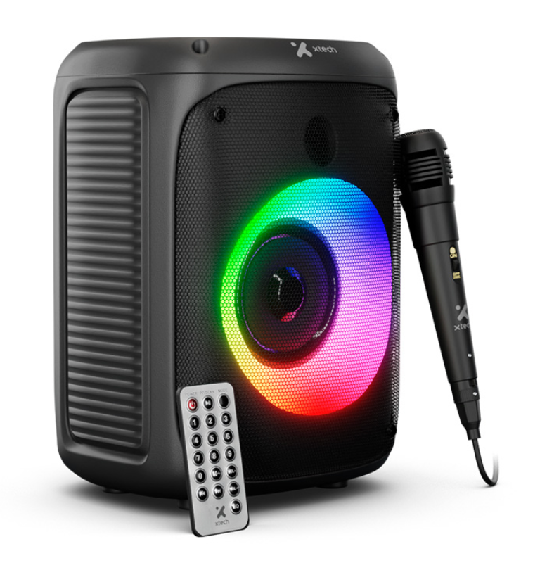 Xtech XTS-661 - Speaker - Black Xtech SonicBloom Portable Wlss Speaker w lights and mic