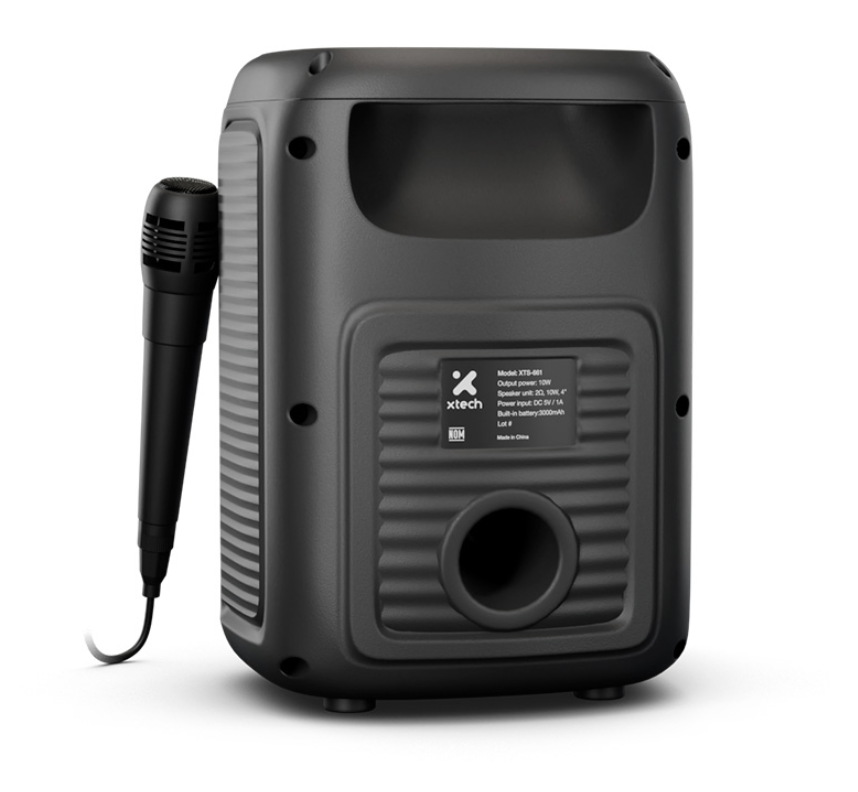 Xtech XTS-661 - Speaker - Black Xtech SonicBloom Portable Wlss Speaker w lights and mic