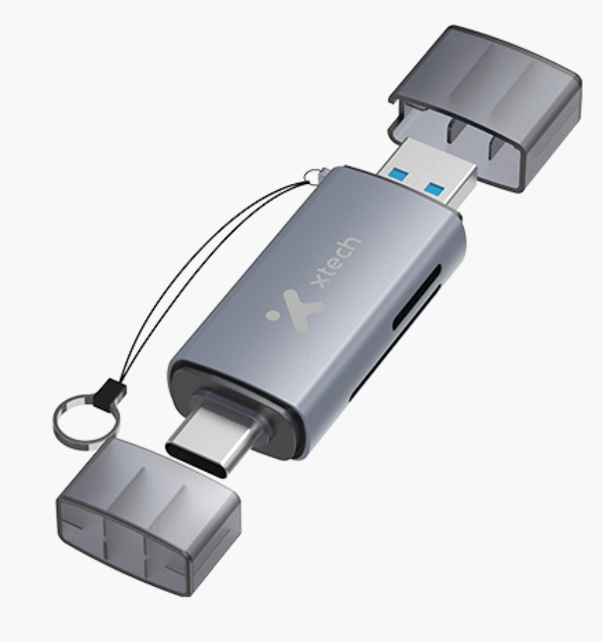Xtech XTC-581 - Card reader - SD / MicroSD Xtech USB 3.0/USB-C - OTG card reader