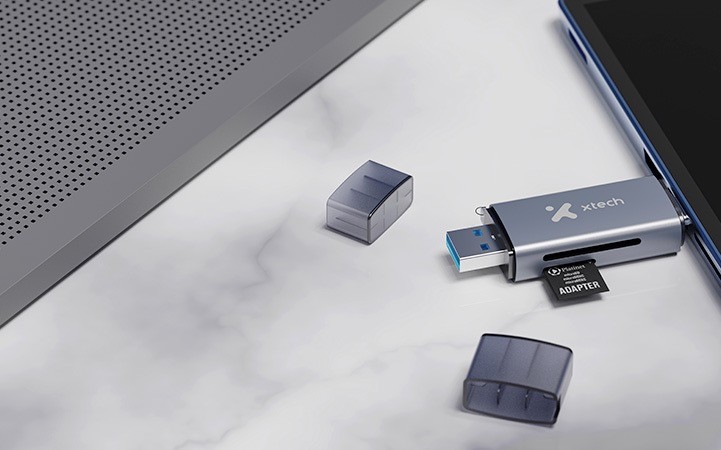 Xtech XTC-581 - Card reader - SD / MicroSD Xtech USB 3.0/USB-C - OTG card reader