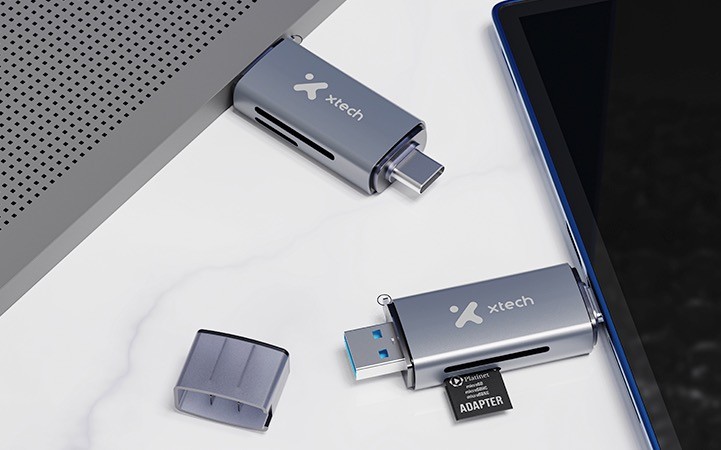 Xtech XTC-581 - Card reader - SD / MicroSD Xtech USB 3.0/USB-C - OTG card reader
