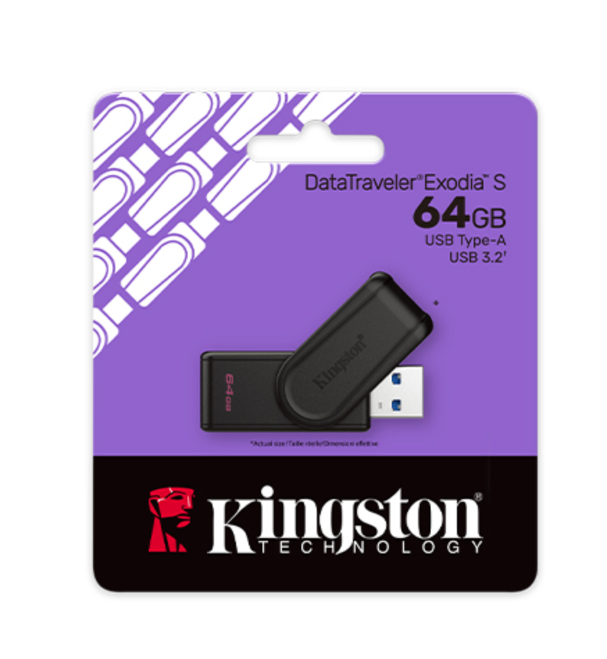 Kingston - USB flash drive - USB 3.2 Gen 1 Kingston DataTraveler Exodia S Black - 64GB