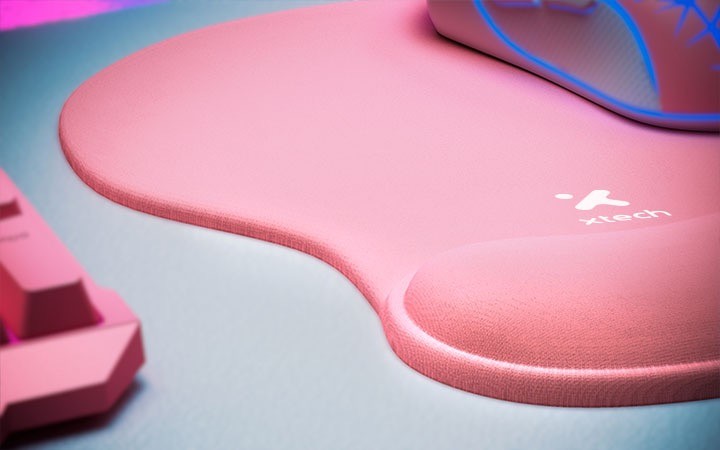 Xtech - Mouse pad with wrist pillow - Gaming Pink XTA-530