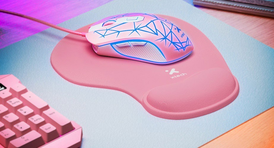 Xtech - Mouse pad with wrist pillow - Gaming Pink XTA-530