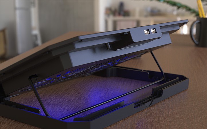 Xtech - Notebook stand - 15.6" black w blue LED XTA-156