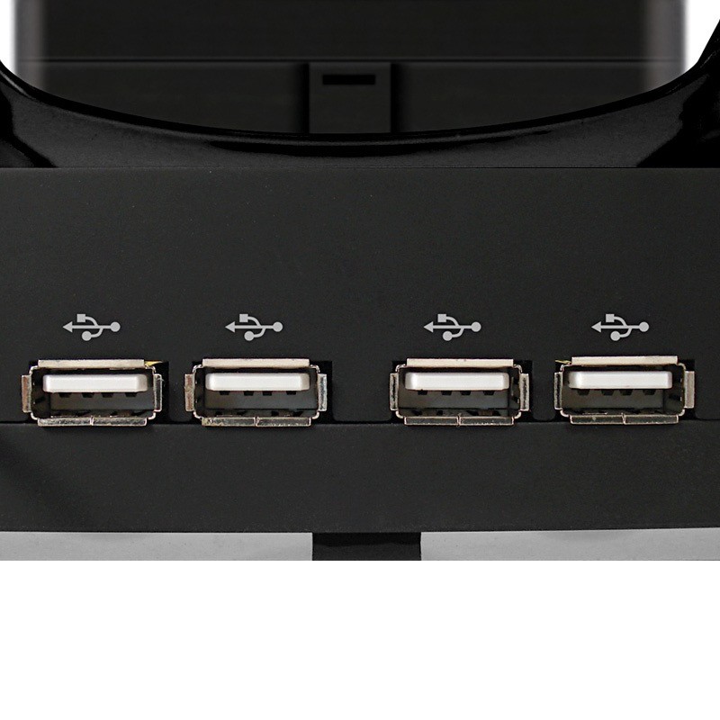Klip Xtreme KNS-110B Notebook Stand / Cooling Station - Notebook stand - with 4-port USB hub, cooling fan Klip Xtreme 17" black