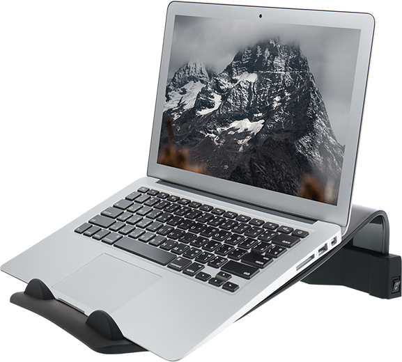 Klip Xtreme KNS-110B Notebook Stand / Cooling Station - Notebook stand - with 4-port USB hub, cooling fan Klip Xtreme 17" black
