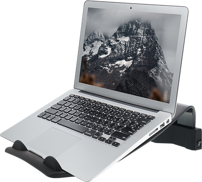 Klip Xtreme KNS-110B Notebook Stand / Cooling Station - Notebook stand - with 4-port USB hub, cooling fan Klip Xtreme 17" black