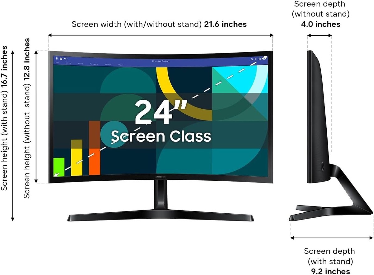 Samsung - LCD monitor - 24" Samsung 1920 x 1080 IPS HDMI Curved