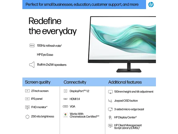 HP S3 Pro - 27" - 1920 x 1080 HP IPS DisplayPort / HDMI 100Hz