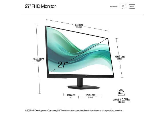 HP Series 3 Pro 327ph - LCD monitor - 27" HP HDMI / DisplayPort / VGA