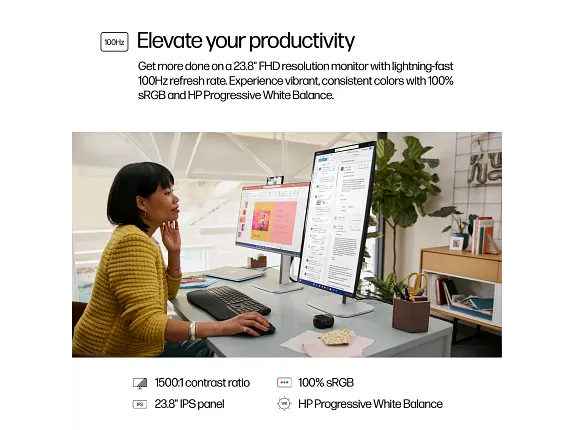 HP - LED-backlit LCD monitor - 24"