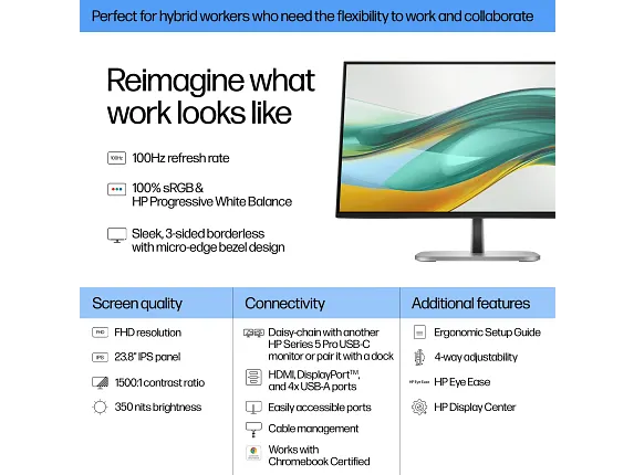 HP - LED-backlit LCD monitor - 24"