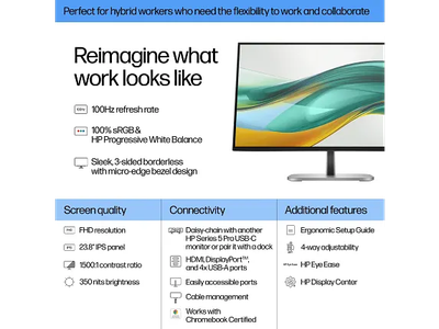 HP - LED-backlit LCD monitor - 24"