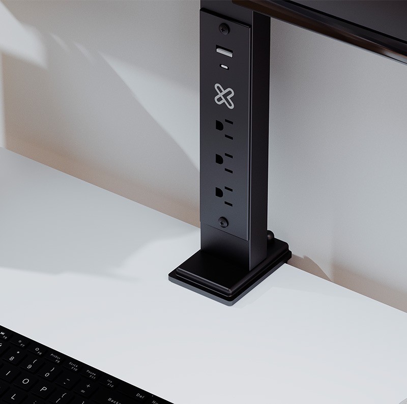 Klip Xtreme - Desktop to monitor mounting kit - With power strip