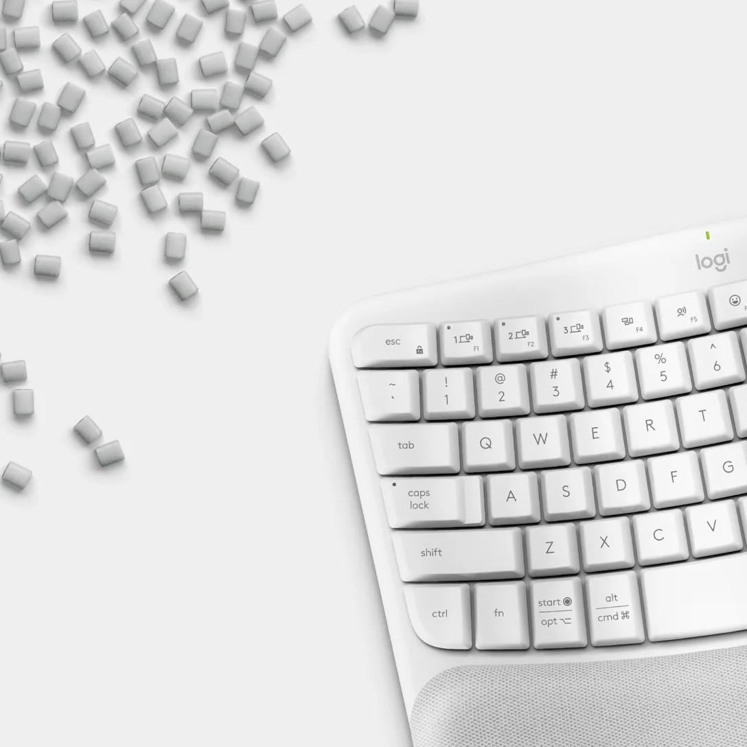 Logitech Ergo Series Wave Keys Wireless Ergonomic Keyboard with Cushioned Palm Rest, Off-white - Keyboard - with cushioned palm rest