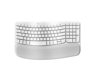 Logitech Ergo Series Wave Keys Wireless Ergonomic Keyboard with Cushioned Palm Rest, Off-white - Keyboard - with cushioned palm rest