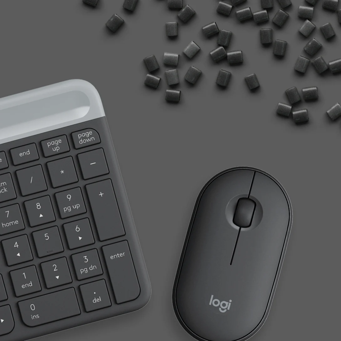 Logitech - Keyboard and mouse set - English Logitech Wireless Graphite MK470