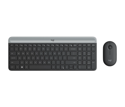 Logitech - Keyboard and mouse set - English Logitech Wireless Graphite MK470