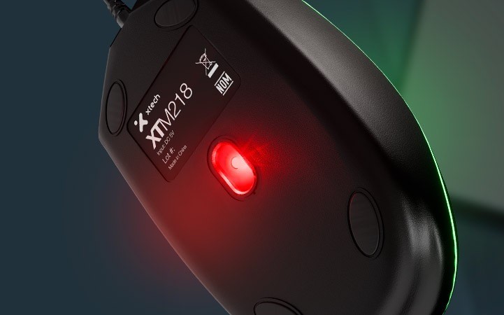 Xtech - XTM-218 - Mouse Xtech USB Wired Black 4 buttons with Light 2400 dpi