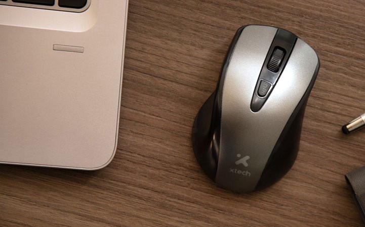 Xtech - XTM-315GY - Mouse Xtech 2.4 GHz Wireless Aluminum gray 4-button 1600dpi