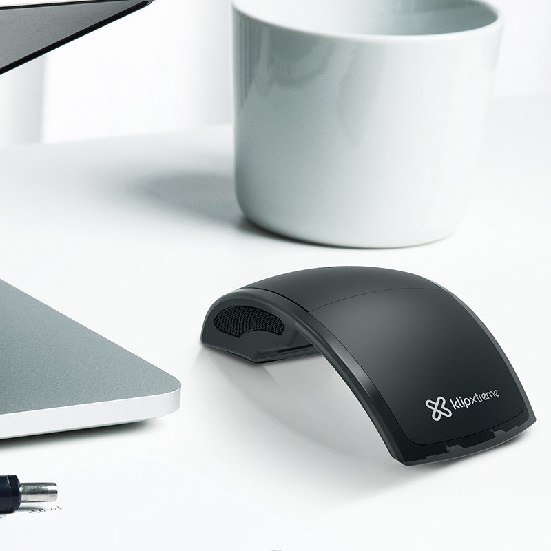 Klip Xtreme - Mouse - 2.4 GHz Klip Xtreme Wireless Gray Foldable 1000dpi