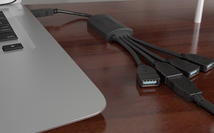 Xtech - USB cable - 4 pin USB Type A Xtech to 4 USB hub adapt