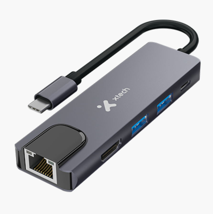 Xtech - Hub - 5 ports Xtech 5-in-1 USB-C® RJ-45 XTC-572