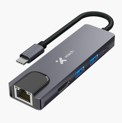 Xtech - Hub - 5 ports Xtech 5-in-1 USB-C® RJ-45 XTC-572