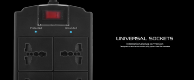 Forza Universal Surge Protector 6 outlet Nema plug 110/240V