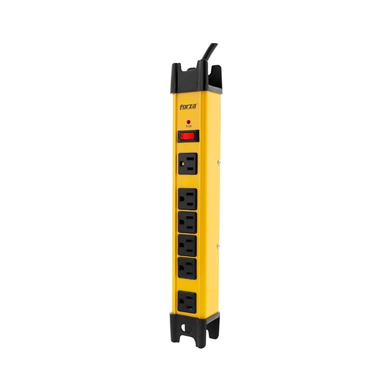 Forza FSP Series FSP-806 - Surge protector - AC 125 V Forza 1875 Watt output connectors: 6 91 cm cord yellow