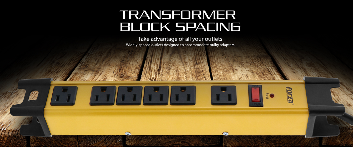 Forza FSP Series FSP-806 - Surge protector - AC 125 V Forza 1875 Watt output connectors: 6 91 cm cord yellow