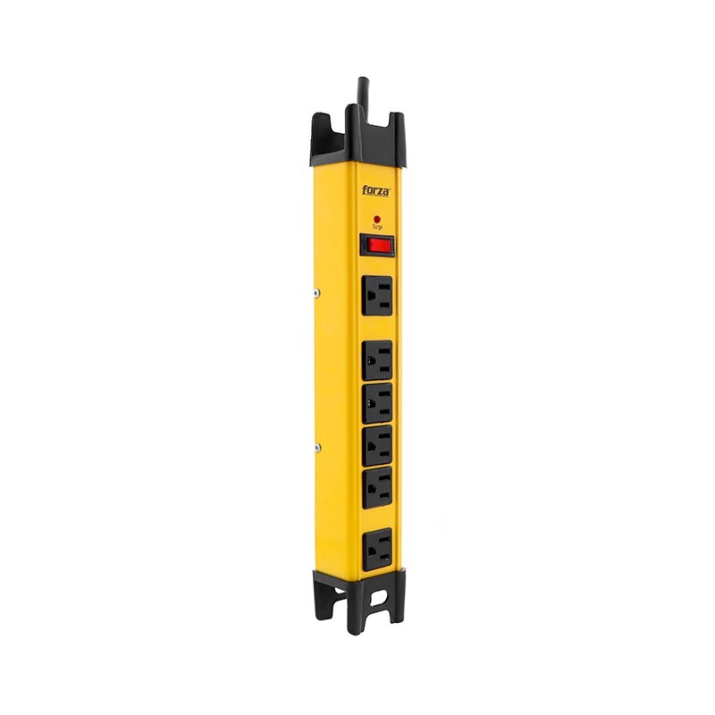 Forza FSP Series FSP-806 - Surge protector - AC 125 V Forza 1875 Watt output connectors: 6 91 cm cord yellow