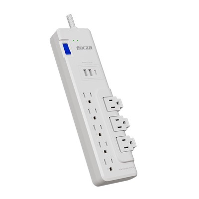 Forza - Surge protector - AC 110/220 V Forza 8 Outlets 3-ROT 2USB-A/1C 6FT