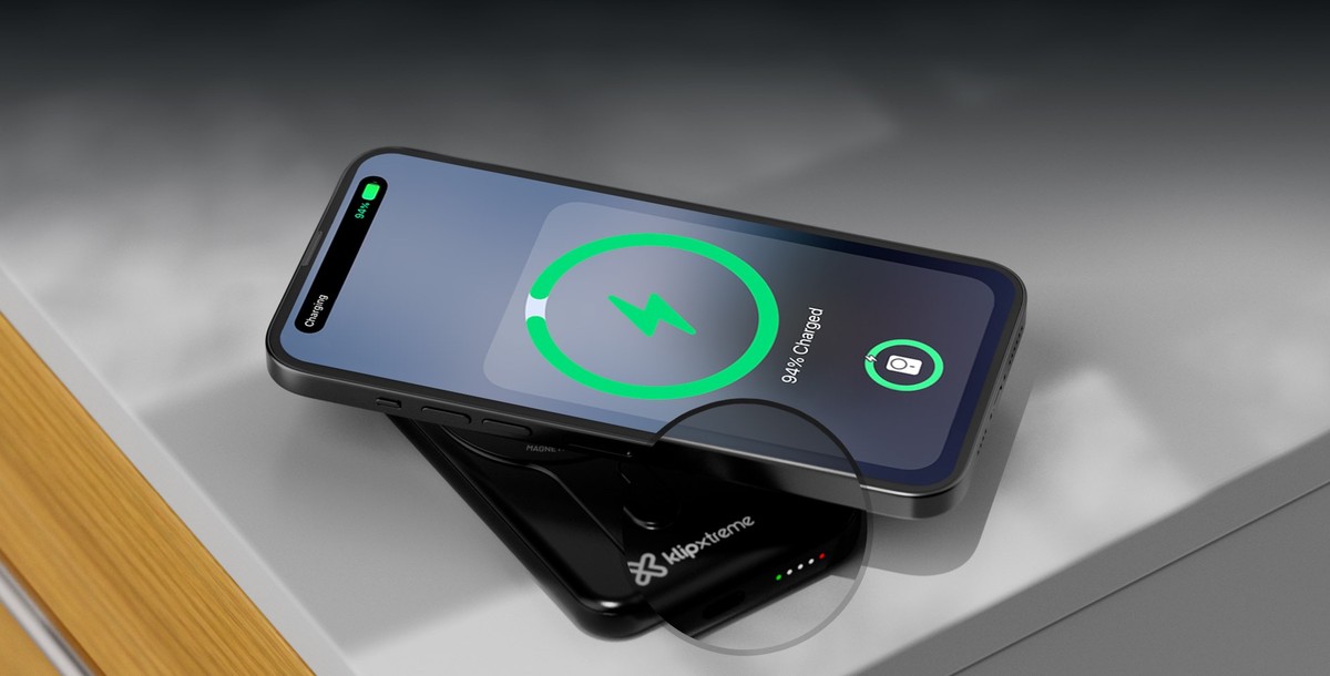 Klip Xtreme - Power bank - 24 pin USB-C Klip Xtreme Lithium polymer For Smartphones Wireless Charging
