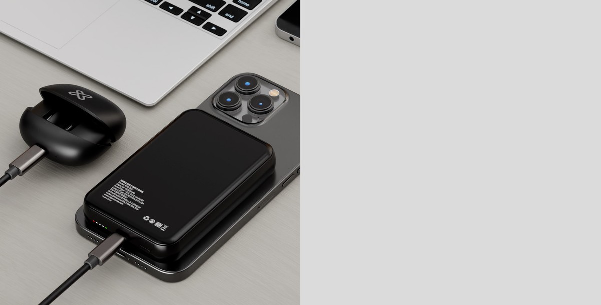 Klip Xtreme - Power bank - 24 pin USB-C Klip Xtreme Lithium polymer For Smartphones Wireless Charg 10.000 mAh