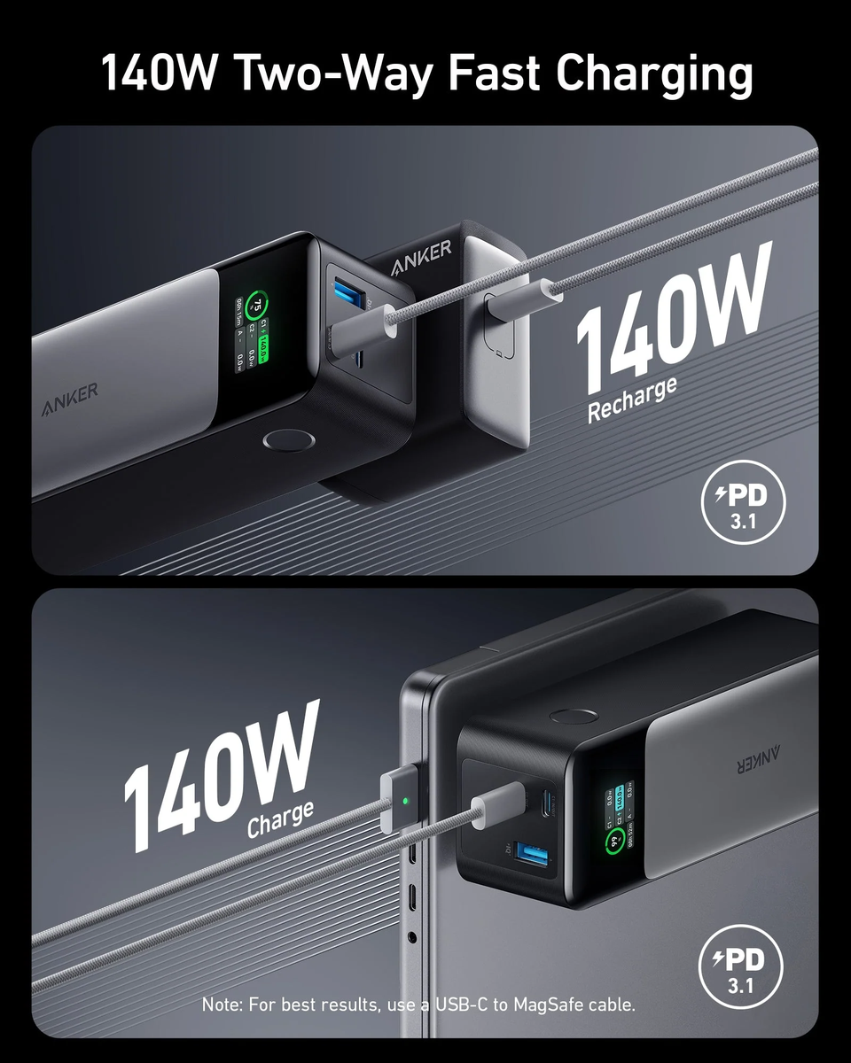 Anker - Power Bank - 140 W Anker Lithium USB-C 24,000 mAh