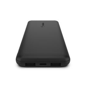 Belkin BoostCharge - Power bank - 10000 mAh Belkin 15 Watt 3 output connectors (24 pin USB-C, 2 x USB) black