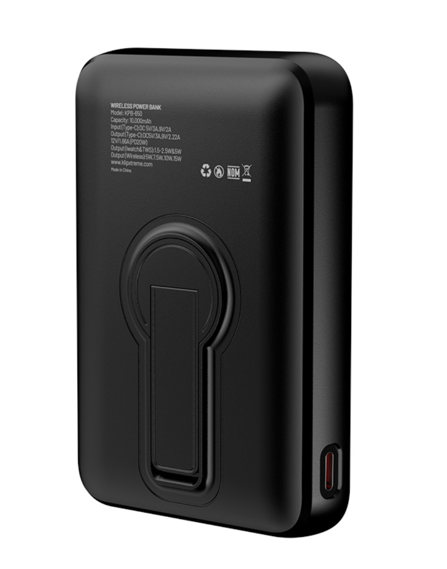 Klip Xtreme - Power bank - 24 pin USB-C Klip Xtreme 4 pin USB Type A / 24 pin USB-C Lithium polymer For Universal Display Wireless charging