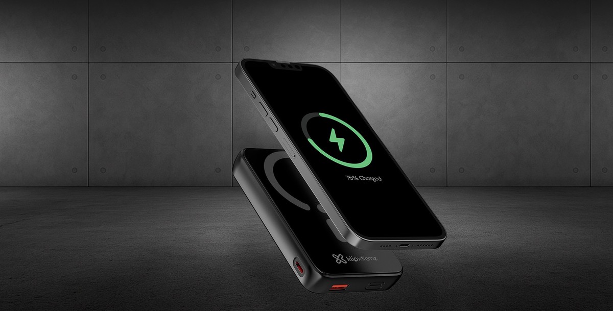 Klip Xtreme - Power bank - 24 pin USB-C Klip Xtreme 4 pin USB Type A / 24 pin USB-C Lithium polymer For Universal Display Wireless charging