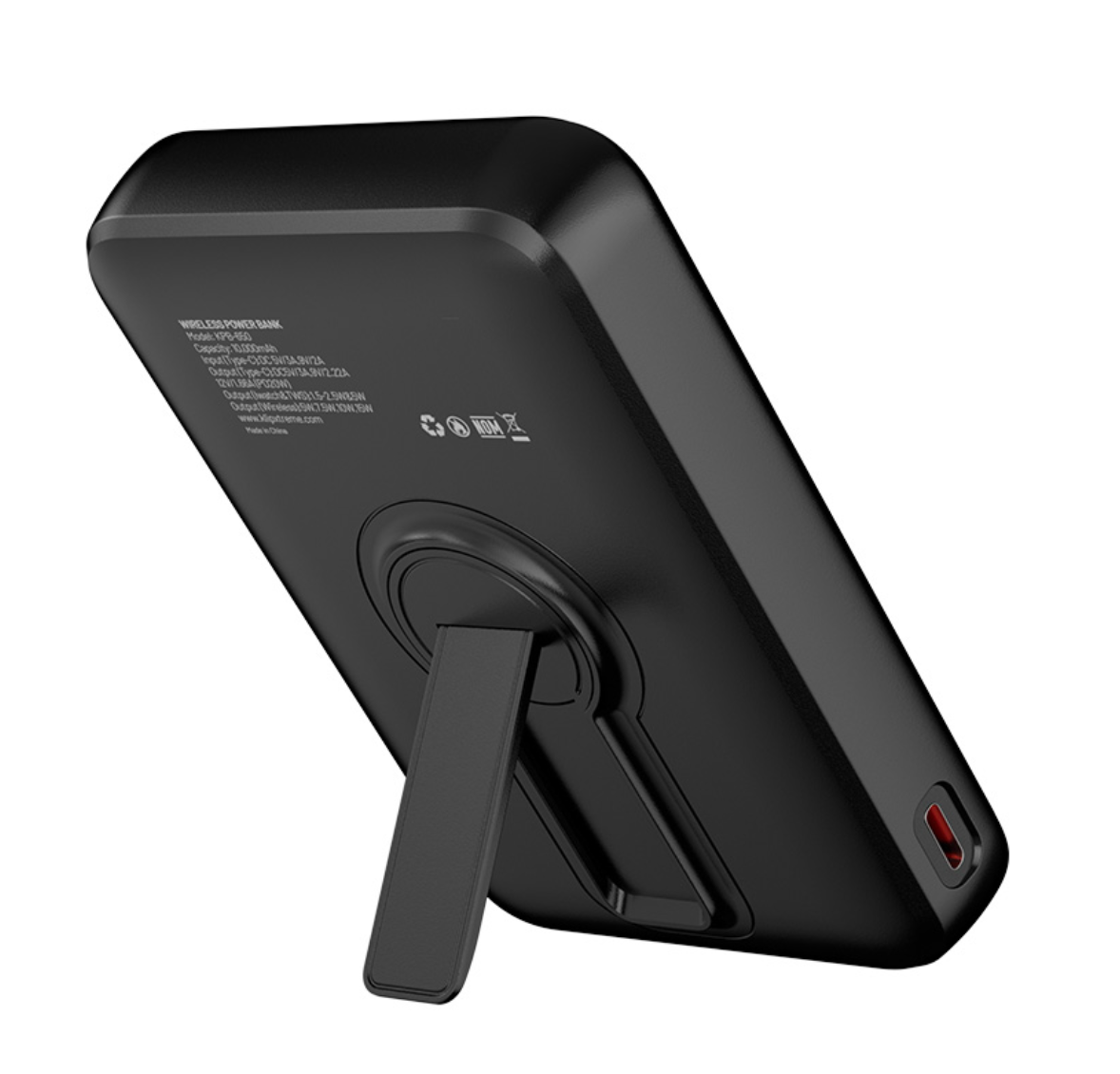 Klip Xtreme - Power bank - 24 pin USB-C Klip Xtreme 4 pin USB Type A / 24 pin USB-C Lithium polymer For Universal Display Wireless charging