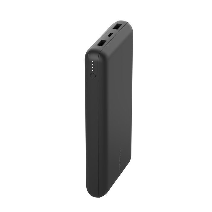 Belkin BoostCharge - Power bank - 20000 mAh Belkin 15 Watt 3 A 3 output connectors (24 pin USB-C, 2 x USB) on cable: USB-C black